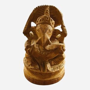 Lord Ganesha Statue 4” Hindu Elephant God Figurine Resin Spiritual Altar Decor